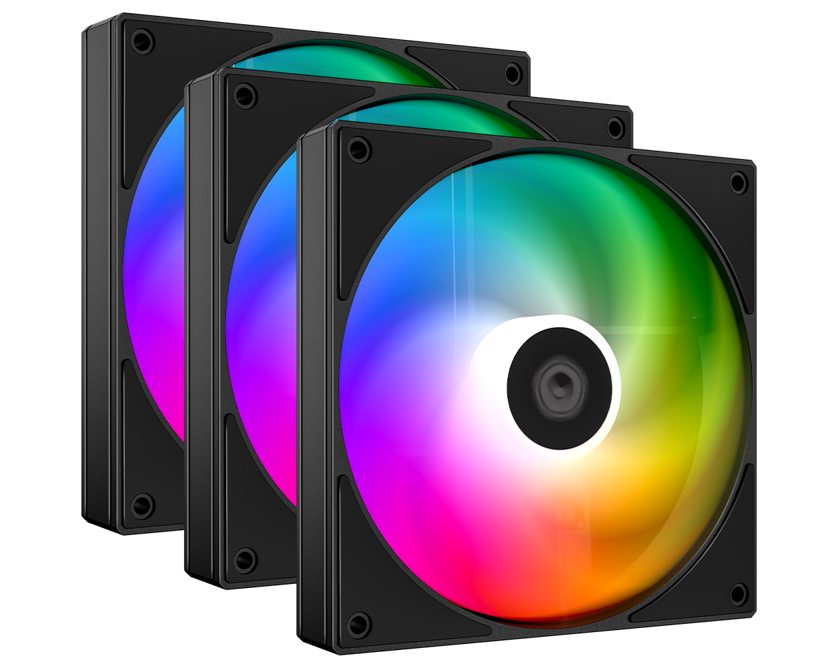 Вентилятор 12x12см ID-Cooling AS-120-ARGB-K TRIO (3 in 1) Black, 3 шт