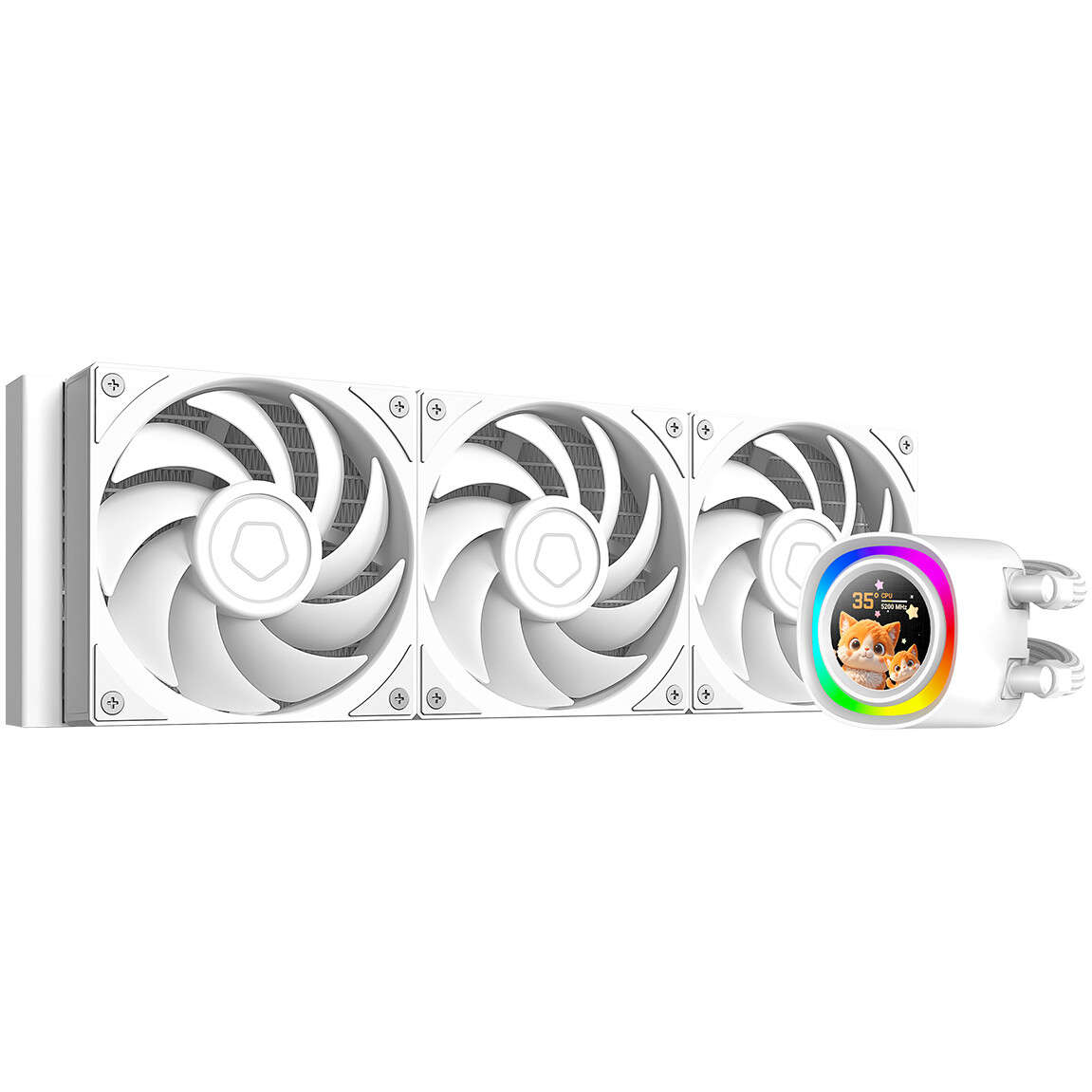 Жидкостное охлаждение ID-Cooling FX360 LCD PE WHITE, 350W (LGA1700 Ready)