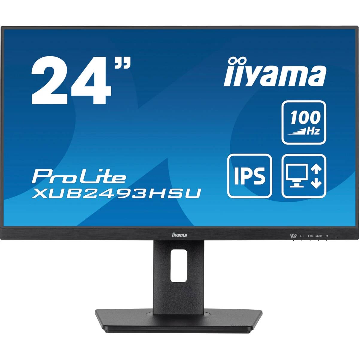 Монитор 23.8" Iiyama ProLite XUB2493HSU-B7, 1920x1080, IPS, 100Hz, Speakers (HDMI, DP)