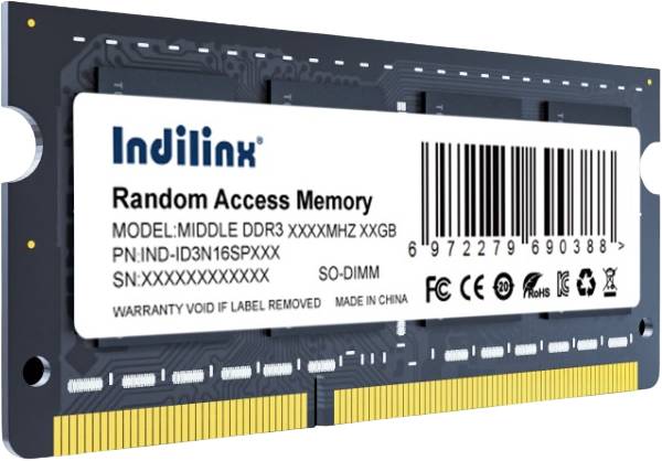 Оперативная память для ноутбука 8Gb Indilinx IND-ID3N16SP08X, SODIMM DDR III, PC-12800, 1600MHz
