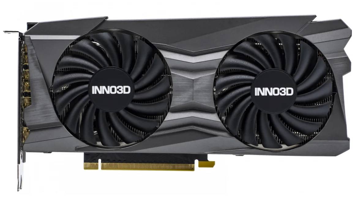 Видеокарта GeForce RTX 3060 Ti, 8Gb GDDR6 256bit, Inno3D RTX 3060 Ti Twin X2 OC LHR N306T2-08D6X-119032DH, RTL