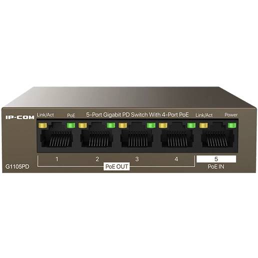 Коммутатор IP-COM G1105PD, 5xLAN 1Gbps, PoE