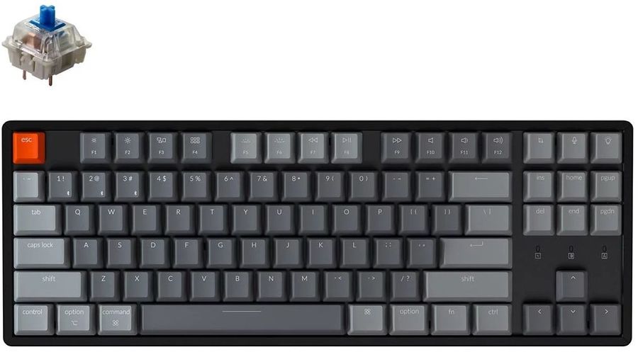 Клавиатура Keychron K8 Grey RGB K8-J2-RU (Gateron G Pro Blue)