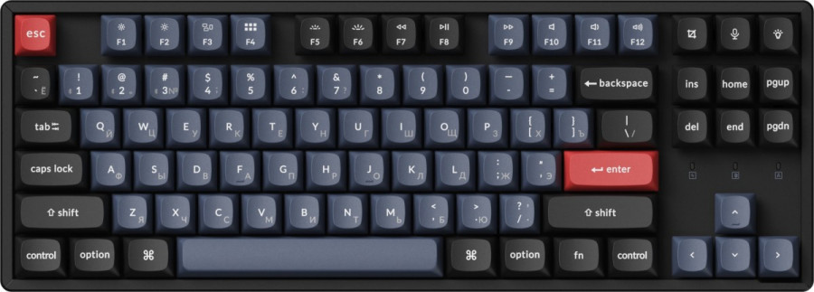 Клавиатура Keychron K8 Pro Wireless RGB Black K8P-J2-RU (Gateron G Pro Blue)