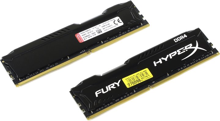 Оперативная память 32Gb Kingston HX424C15FBK2/32, DDR IV, PC-19200, 2400MHz, kit 2x16Gb