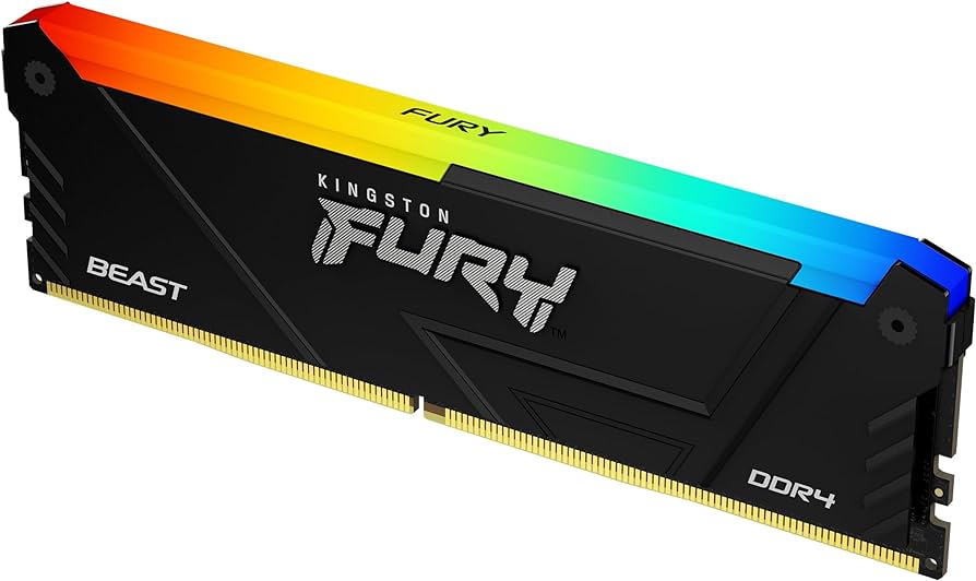 Оперативная память 16Gb Kingston FURY Beast Black RGB KF432C16BB12A/16, DDR IV, PC-25600, 3200MHz