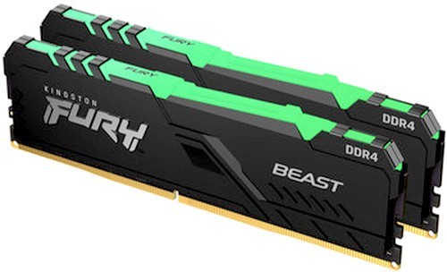 Оперативная память 16Gb Kingston FURY Beast Black RGB KF432C16BB2AK2/16, DDR IV, PC-25600, 3200MHz, kit 2x8Gb