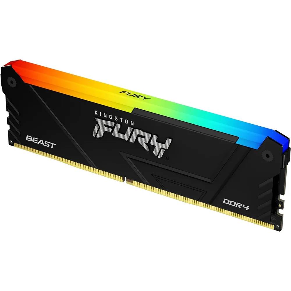 Оперативная память 8Gb Kingston FURY Beast Black RGB KF436C17BB2A/8, DDR IV, PC-28800, 3600MHz
