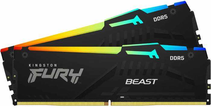 Оперативная память 16Gb Kingston FURY Beast Black RGB KF552C36BBEAK2-16, DDR V, PC-41600, 5200MHz, kit 2x8Gb