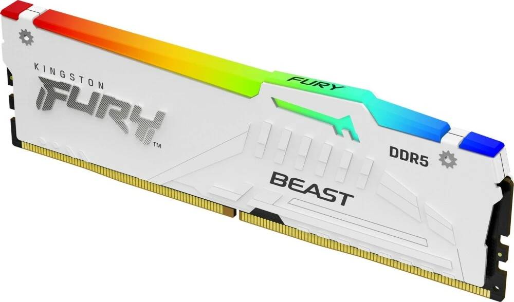 Оперативная память 16Gb Kingston FURY Beast White RGB KF552C40BWA-16, DDR V, PC-41600, 5200MHz