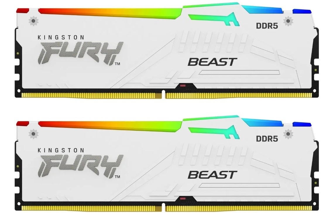 Оперативная память 32Gb Kingston FURY Beast White RGB Expo KF556C36BWEAK2-32, DDR V, PC-44800, 5600MHz, kit 2x16Gb