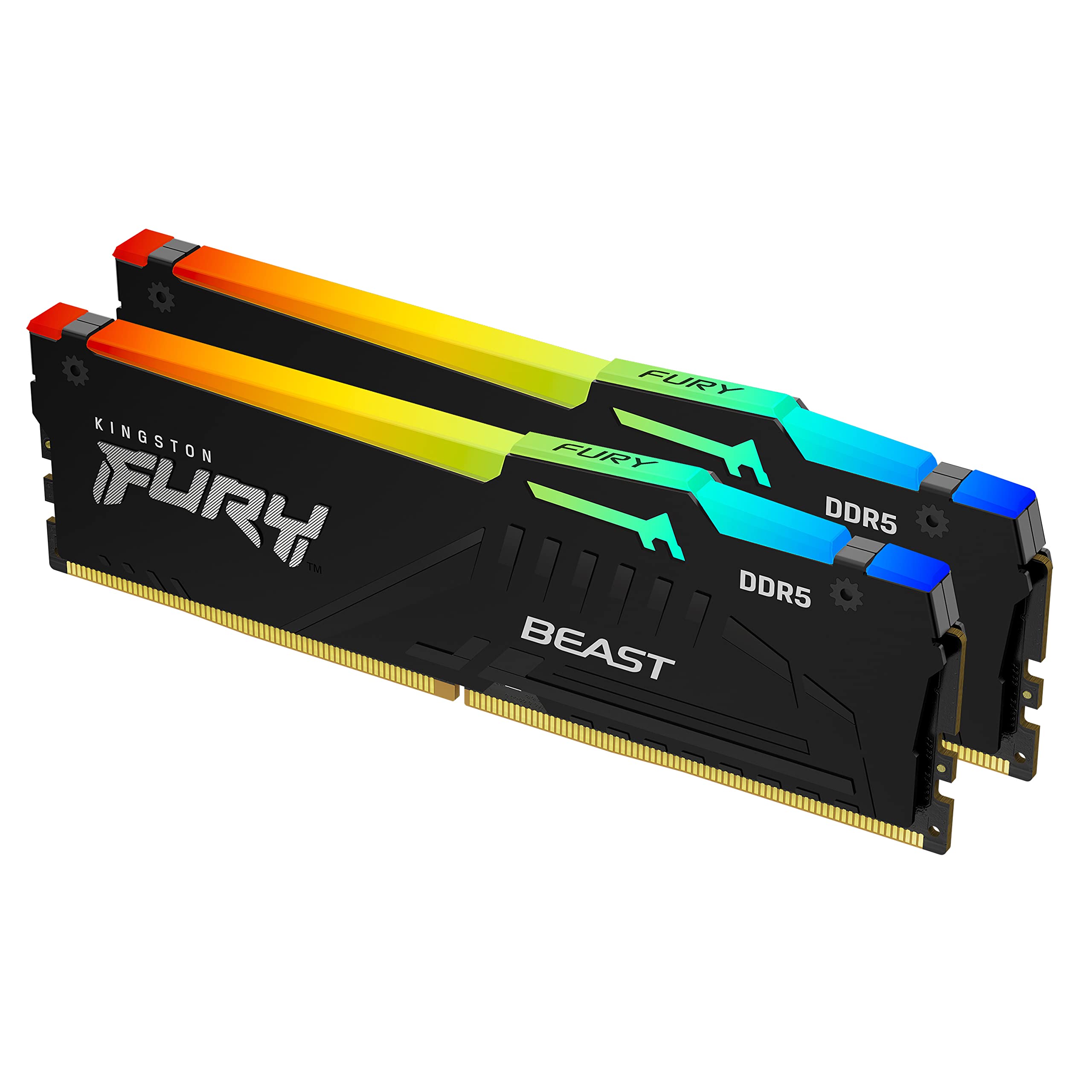 Оперативная память 16Gb Kingston FURY Beast Black RGB KF560C36BBEAK2-16, DDR V, PC-48000, 6000MHz, kit 2x8Gb