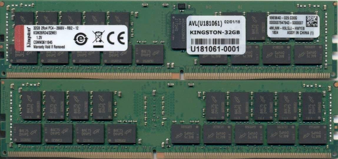 Серверная оперативная память 32GB Kingston Server Premier KSM26RD4/32HDI, DDR IV, PC-21300, 2666MHz, ECC Reg