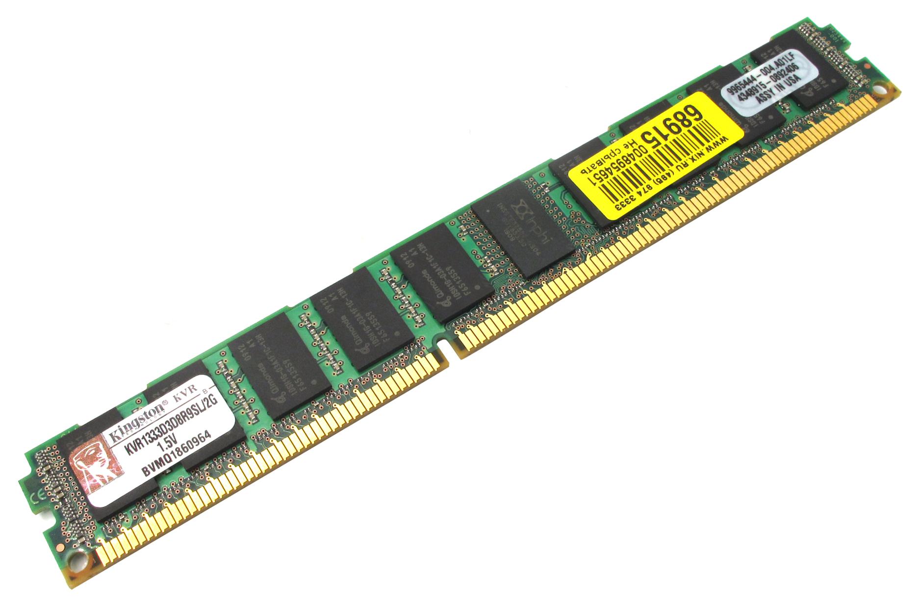 Серверная оперативная память 2Gb Kingston ValueRAM, KVR1333D3D8R9SL/2G, DDR III, PC-10600, 1333MHz, ECC registered