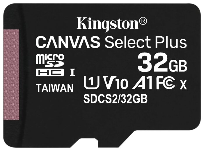 Карта памяти 32Gb Kingston Canvas Select Plus SDCS2/32GBSP, SD Micro, SDHC Class 10, UHS-I U1