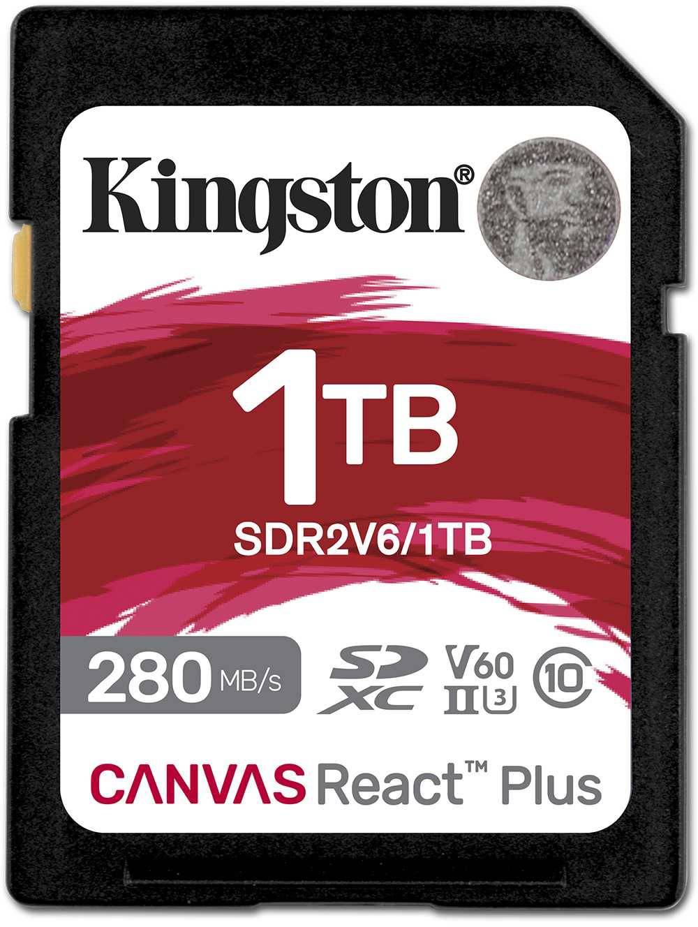 Карта памяти 1Tb Kingston Canvas React Plus SDR2V6/1TB, SD, SDXC Class 10, UHS-II U3