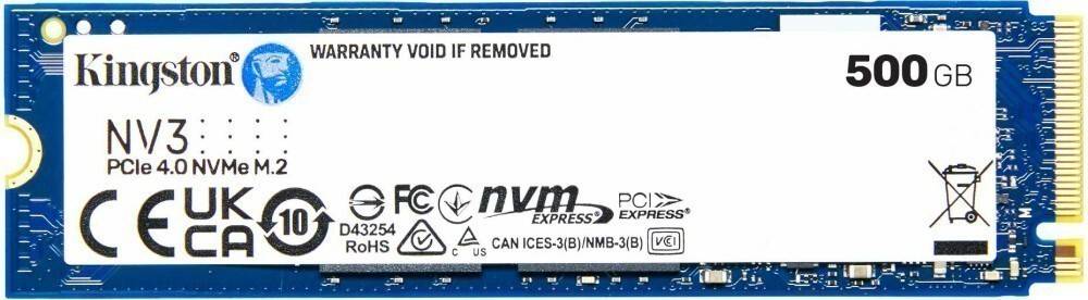500Gb SSD Kingston NV3 SNV3S/500G, (5000/3000), NVMe M.2, OEM