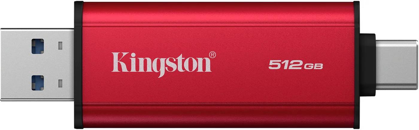 Внешний SSD 512Gb Kingston Dual Portable SSD SPSD/512GB, USB Type-C, USB3.2, Red