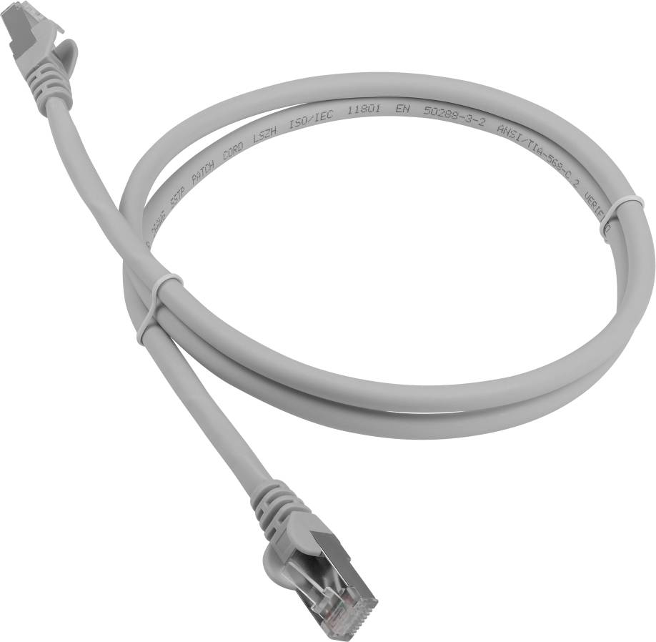 Патч-корд 5м, FTP cat.6a, Lanmaster LAN-PC45/S6A-5.0-GY, серый