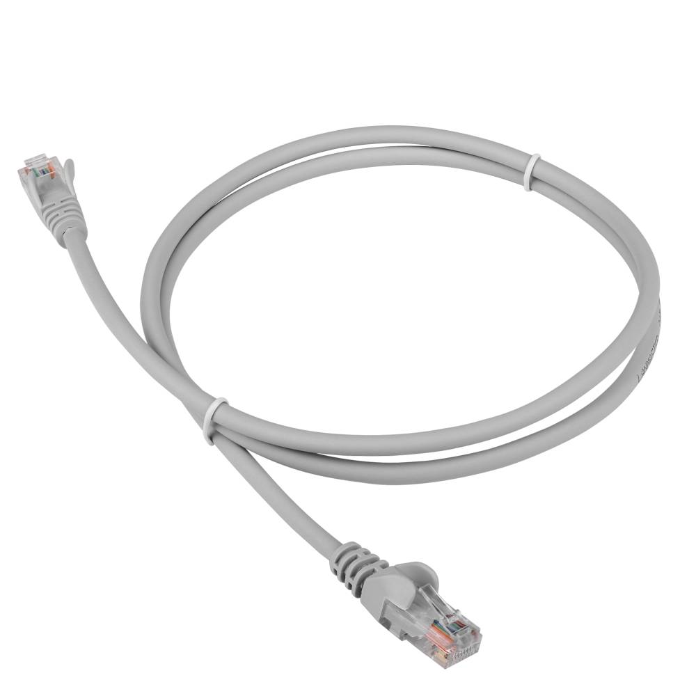 Патч-корд 1м, UTP cat.5e, Lanmaster LAN-PC45/U5E-1.0-GY, серый
