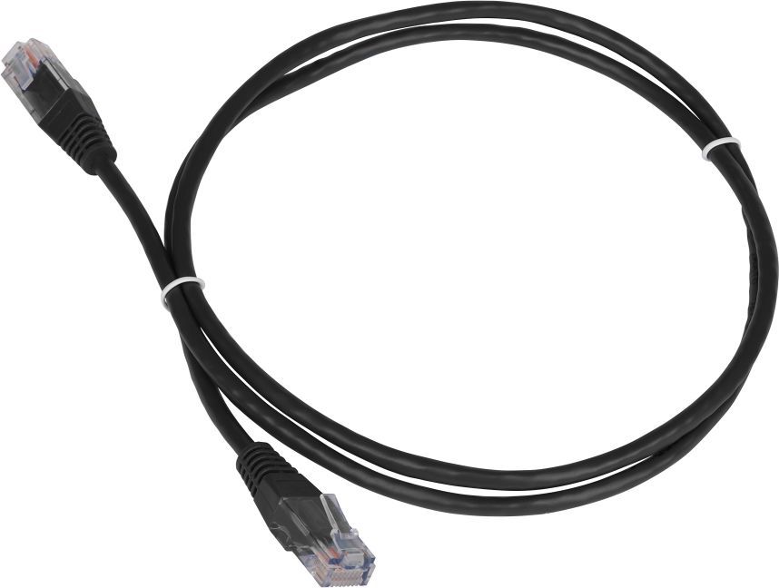 Патч-корд 1м, UTP cat.5e, Lanmaster TWT-45-45-1.0-BK, черный