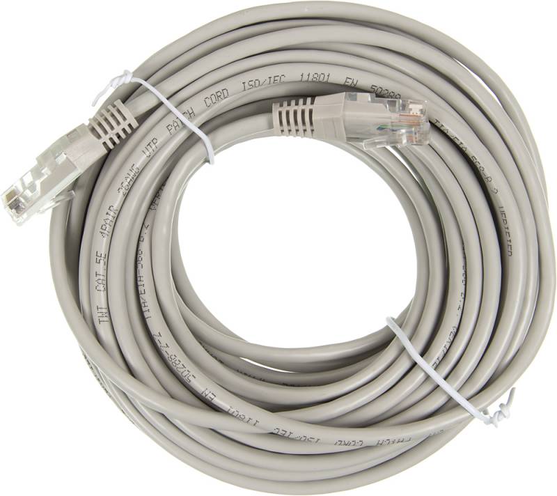 Патч-корд 10м, UTP cat.5e, Lanmaster TWT-45-45-10-GY, серый