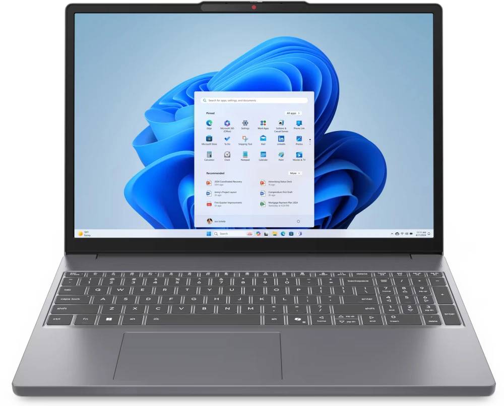 Ноутбук Lenovo IdeaPad Slim 3 15IRH10 (83K100MLLK+Win), 15.3", Core i5 13420H/ 16Gb/ 512SSD/ W11/ Luna Grey