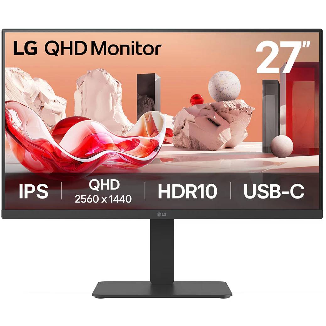 Монитор 27" LG 27BA65QB-B, 2560x1440, IPS, 100Hz, Speakers (HDMI, DP)