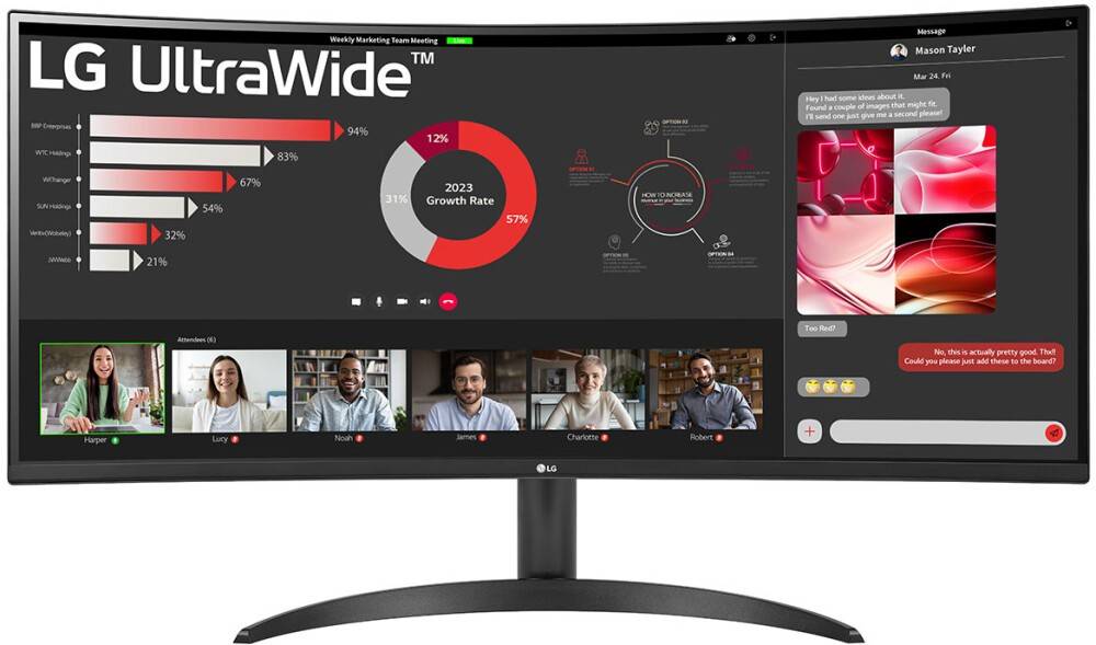 Монитор 34" LG 34WR50QC-B, 3440x1440, VA, 100Hz (2xHDMI, DP)