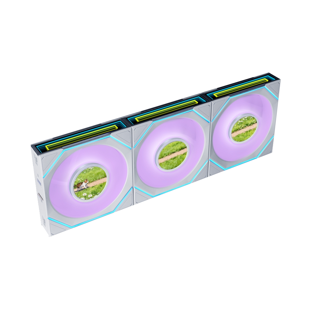 Вентилятор 12x12см Lian Li UNI FAN SL-INF LCD FLEX 120 White G9F.12SLIND1F3W.R0, 3шт.