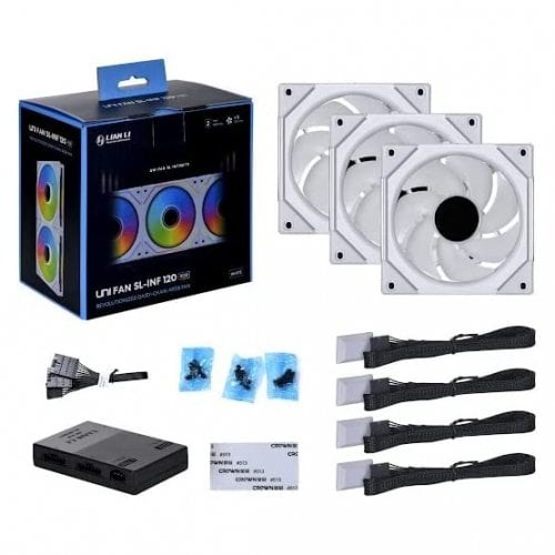 Вентилятор 12x12см Lian Li UNI FAN SL Infinity 120 White G99.12SLIN3W.00, 3шт + Controller