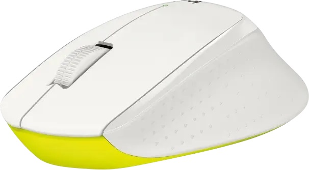 Мышь Logitech M330 Silent Plus, USB, белый/желтый, 910-004926