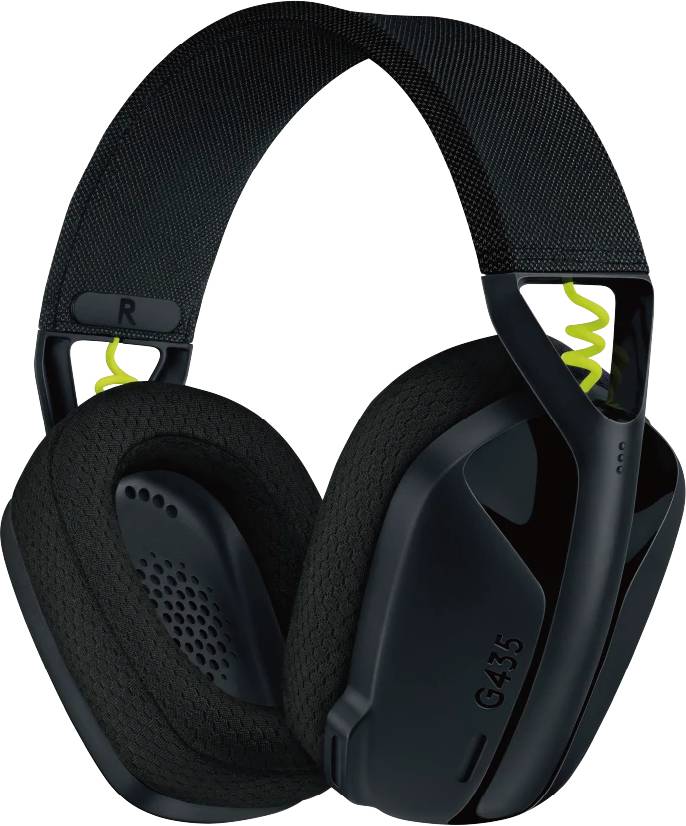 Гарнитура Logitech G435 Lightspeed, черный/неоновый желтый 981-001053