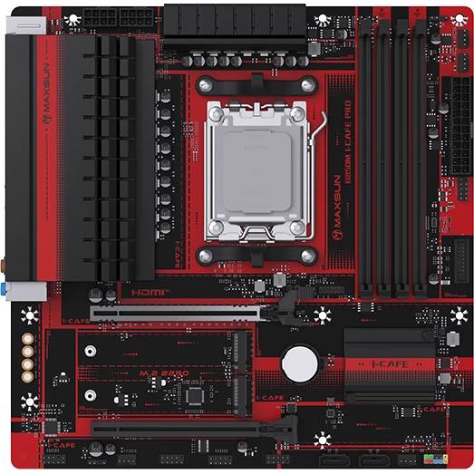 Материнская плата Maxsun Terminator B850M I-CAFE PRO, AM5, (HDMI, DP), 4xDDR V, mATX