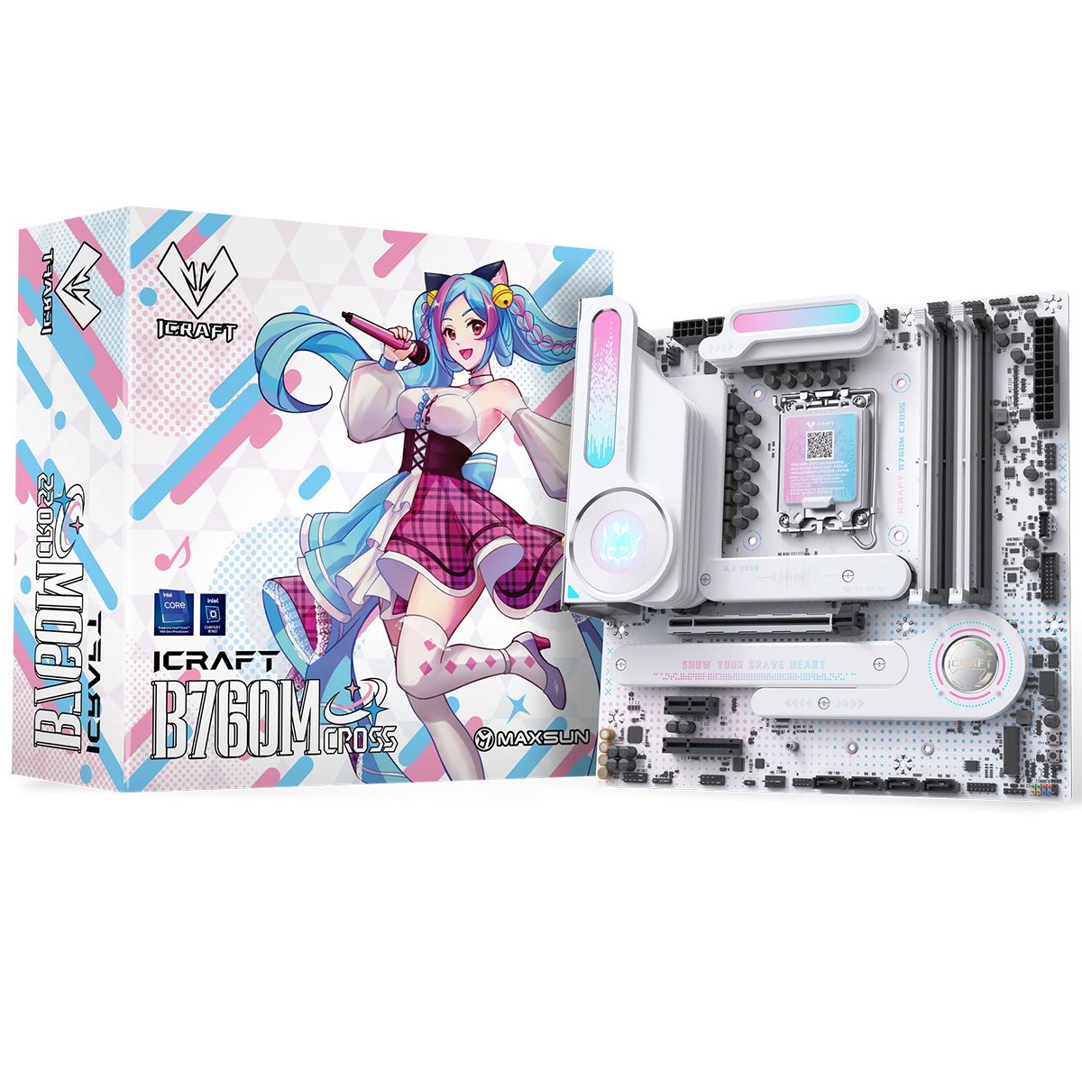 Материнская плата Maxsun iCraft B760M CROSS, LGA1700, (HDMI, DP), 4xDDR V, mATX