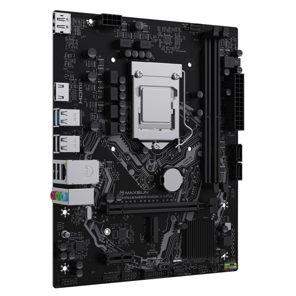 Материнская плата Maxsun MS-Challenger B460M-D ARGB, LGA1200, (HDMI, DP), 2xDDR IV, mATX
