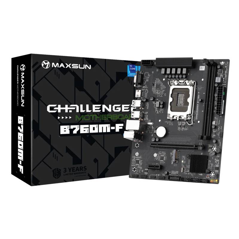 Материнская плата Maxsun MS-Challenger B760M-F, LGA1700, (VGA, HDMI), 2xDDR IV, mATX