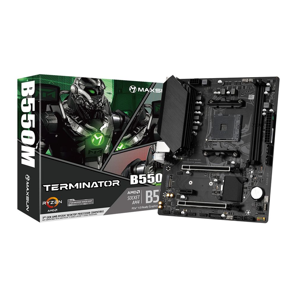 Материнская плата Maxsun MS-Terminator B550M 2.5G, AM4, (VGA, HDMI), 2xDDR IV, mATX (6940709669761)