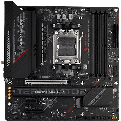 Материнская плата Maxsun Terminator B850M DARK WIFI, AM5, (HDMI, DP), 4xDDR V, mATX