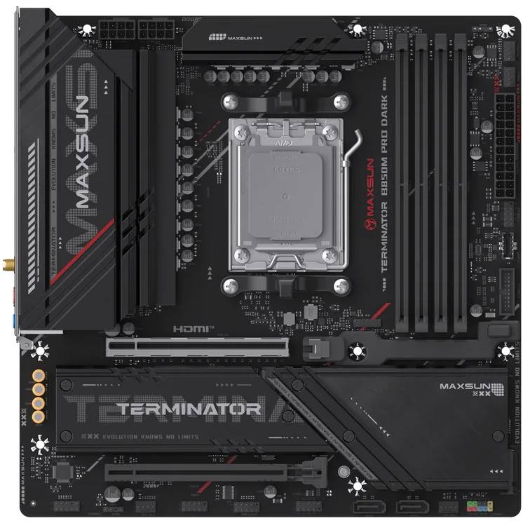 Материнская плата Maxsun Terminator B850M PRO DARK WIFI, AM5, (HDMI, DP), 4xDDR V, mATX