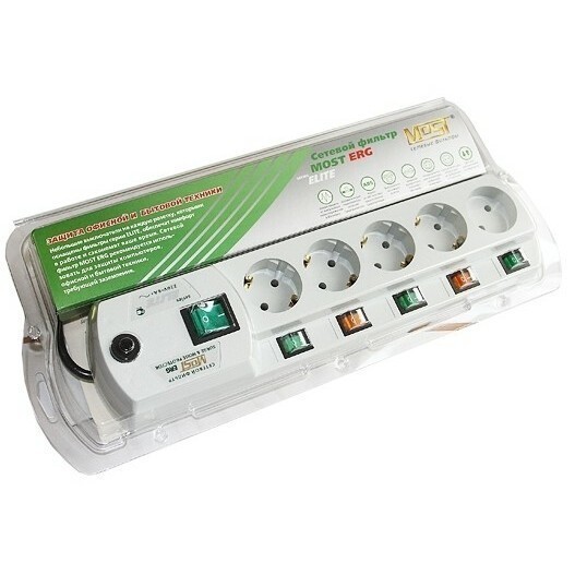 Сетевой фильтр 2м 5 розеток Most ERG белый (ERG 2M WH)