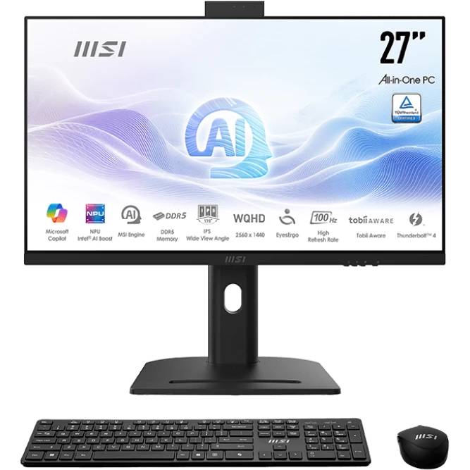 Моноблок MSI Modern AM273QP AI 1UM-003XRU, 27" IPS, Core Ultra 7 155U/ 16Gb/ 1TbSSD/ Black (9S6-AF0111-003)