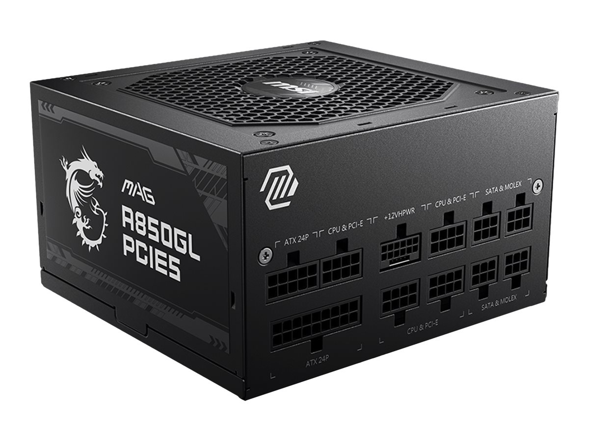 Блок питания 850Вт, MSI MAG A850GL PCIE5, 80 Plus Gold, APFC, ATX (306-7ZP8A11-CE0)