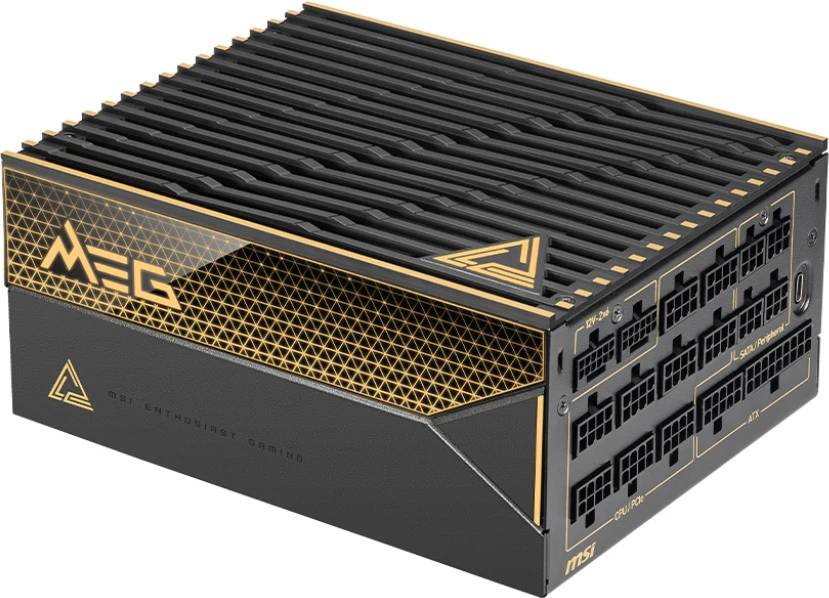 Блок питания 1600Вт, MSI MEG Ai1600T PCIE5 306-7ZPEX11-CE0, 80 Plus Platinum, APFC, ATX