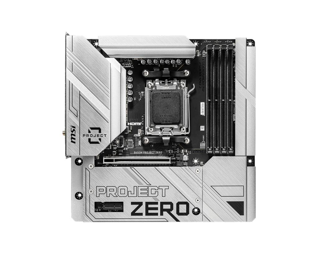 Материнская плата MSI B650M PROJECT ZERO, AM5, (HDMI, DP), 4xDDR V, mATX