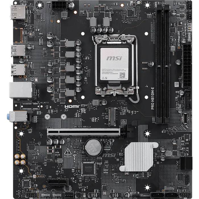 Материнская плата MSI PRO H810M-E LGA1851, (HDMI, DP), 2xDDR V, mATX