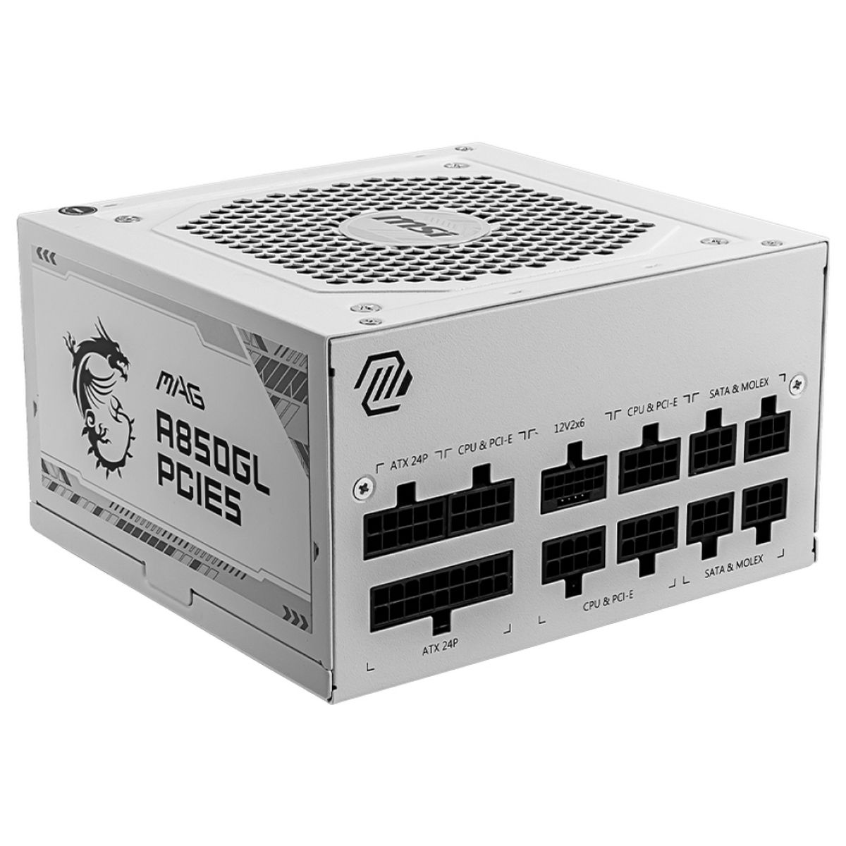 Блок питания 850Вт, MSI MAG A850GL PCIE5 WHITE, 80 Plus Gold, APFC, ATX (306-7ZP8A24-CE0)