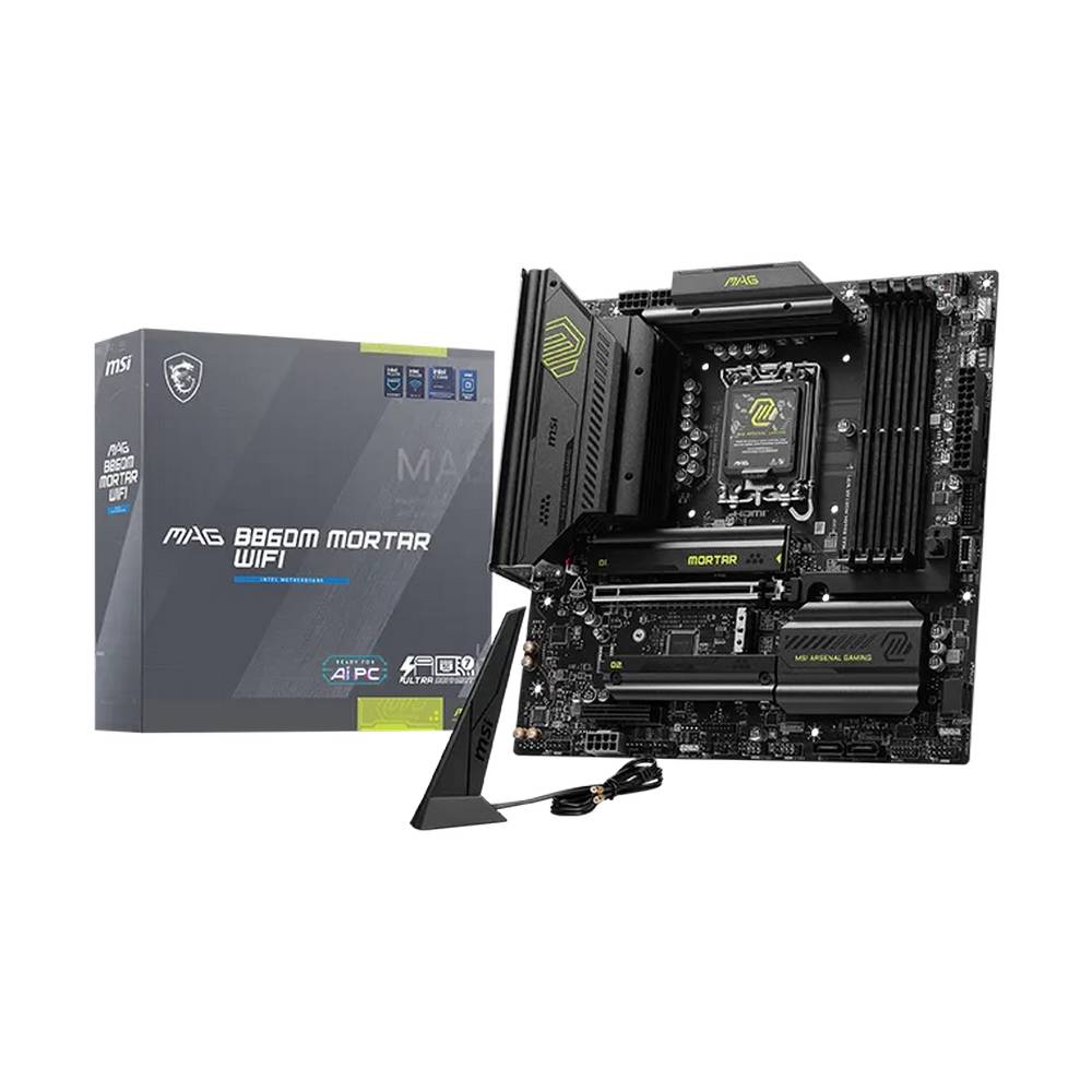 Материнская плата MSI MAG B860M MORTAR WIFI, LGA1851, (HDMI, DP, Thunderbolt 4), 4xDDR V, mATX