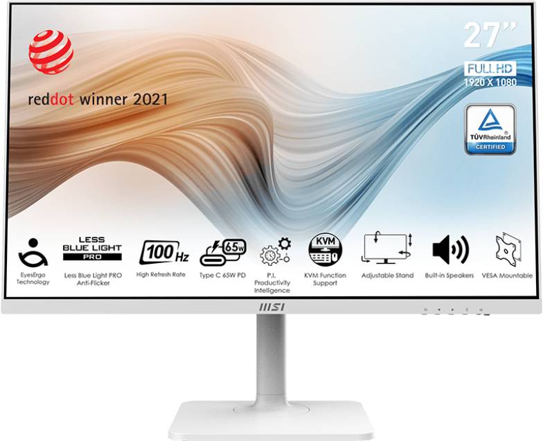 Монитор 27" MSI Modern MD272XPW, 1920x1080, IPS, 100Hz, Speakers (HDMI, DP)