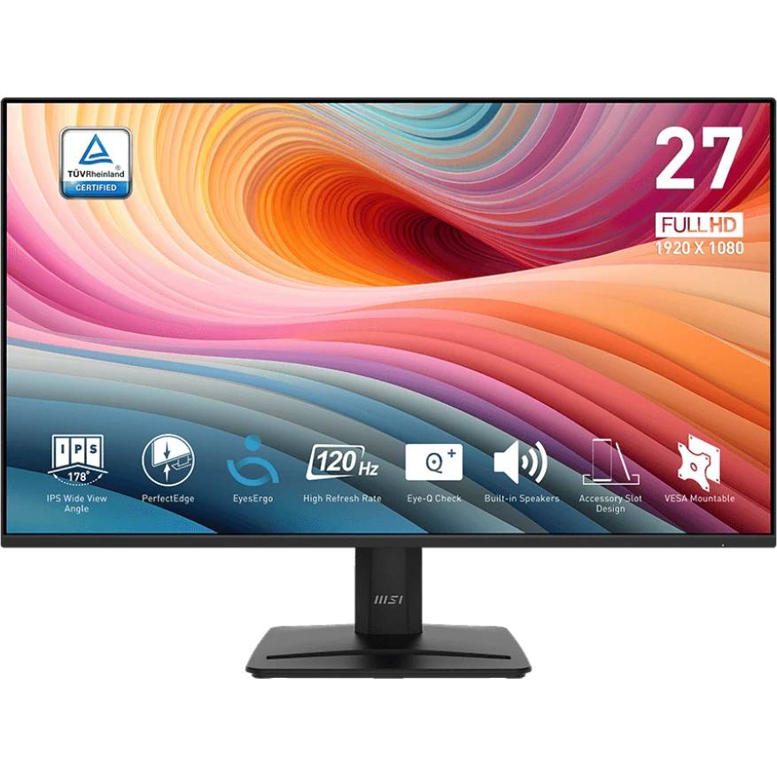 Монитор 27" MSI Pro MP275 E2, 1920x1080, IPS, 100Hz, Speakers (HDMI, DP, VGA)